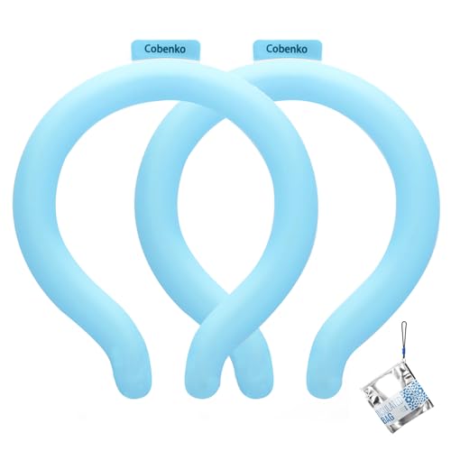 Neck Cooling Tube with Insulated Bag, Reusable PCM Ice Ring, Neck Cooler - color: Blue*2