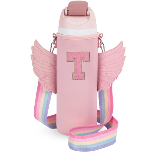 Use for Owala 24oz Crossbody Water Bottle Holder Sling Carrier Bag with Strap, Water Bottle Crossbody Bag Women Girl(T, Pink, 24oz) - style: T