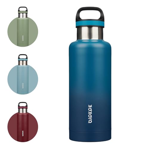 BJPKPK 32oz Insulated Water Bottle Stainless Steel Water Bottle with Handle - color: Indigo Black, size: 32 Ounces