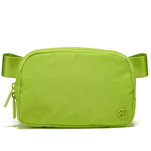 Pander Nylon Fanny Pack for Women, Two-Way Zipper Crossbody Bag - color: Grape Green