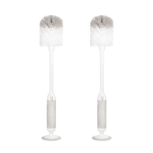 Ubbi Deluxe 2-in-1 Baby Bottle Cleaning Brush Set, Gray, 2 Pack - color: Gray Deluxe Bottle Brush, 2 Pack