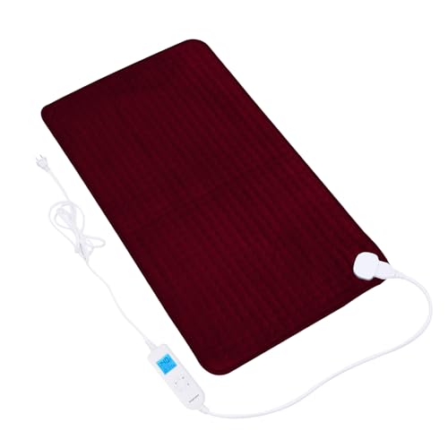 Ruqiji 17''x33'' XXXL King Size Heating Pad with 10 Temperature Settings, Pain Relief for Back/Neck/Shoulders/Menstrual Pain/Leg Cramp(Red) - color: Red