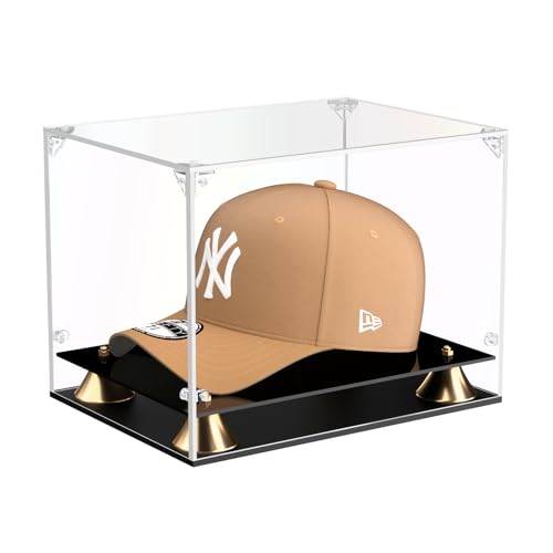 KOLIPI Hat Display Case, Clear Acrylic Baseball Cap Display Box Stand - size: 11 x 8 x 7 inches