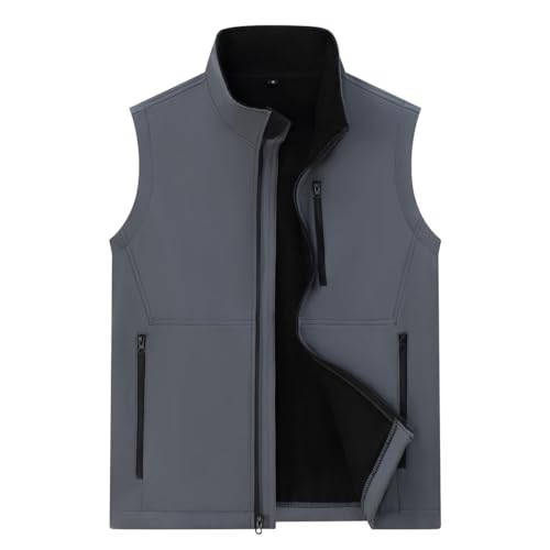Msmsse Men's Outerwear Lightweight Vest Standing Collar Puffer Sleeveless Jacket for Hiking Running Golf - color: A-grey, size: XX-Large
