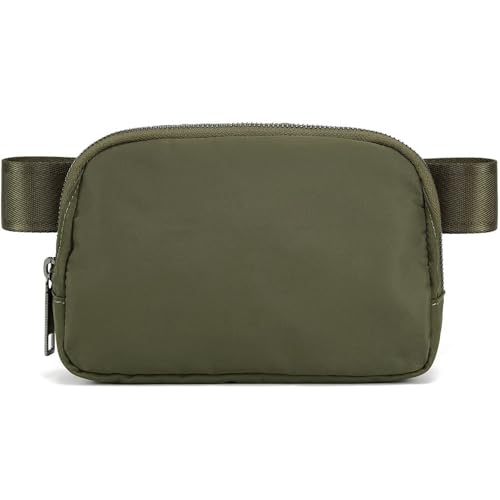 YOSHUYUKI Cross Body Fanny Packs for Women Men Fashion Waist Bag Pouch Nylon Small Travel Crossbody Bags Mini Purse Everywhere Belt Bag Bum Bag with Adjustable Strap for Running Hiking Dim Olive - color: Dim Olive