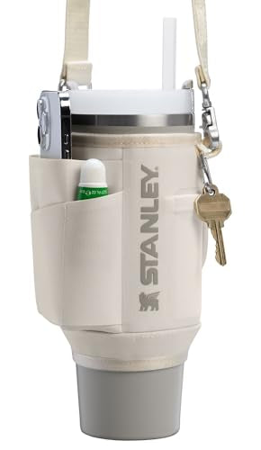 STANLEY All Day Quencher Carry All for 30 oz Tumbler with Handle | Crossbody Bag with Phone Holder Pocket, Card Sleeve & Detachable Strap | Water Bottle Carrier Bag | BPA-Free | Cream - color: Cream, size: 30 Ounces