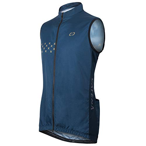 CATENA Men's Windbreaker Vest Windproof Sleeveless Jacket Visibility Safety Gilet Super-Light Coat Active - color: Navy-blue, size: Medium