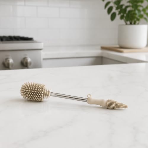 Haakaa Food-Grade Silicone Cleaning Brush Kit 3-Piece (Kit-Pebble) - color: Kit-pebble