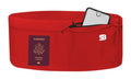 StashBandz Running Belt, Money Belt, 4-Pocket Phone Holder with Zipper - color: Red, size: Medium