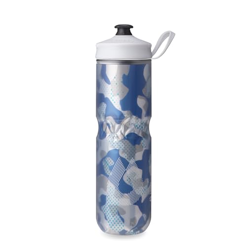 HydraPak Polar Sport Insulated Water Bottle (24oz, Contender Blue) - color: Contender Blue, style: 24oz/700ml