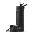 IDEUS 24oz Stainless Steel Insulated Bottle with 2 Leak-Proof Lids, Black - color: Black, size: 24 Ounces