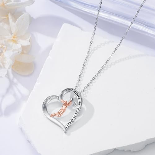 PROESS Tennis/Basketball/Soccer/Gymnastics/Running/Golf/Barbell Necklace 925 Sterling Silver Sports Pendant Inspirational Jewelry Gifts for Women - style: Basketball
