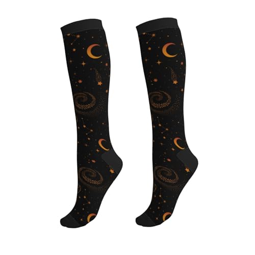 Compression Socks, Unisex 15-20 mmHg Knee High Support Socks - color: Galaxy1