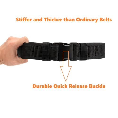 Security EMS EMT Firefighters Work Belt 2" Wide Camping Hiking Utility Tool Belt Airsoft Paintball Gear Holster Belt - color: Black(2 Inch Width), size: Large