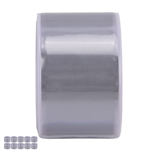 Socobeta Slap Bands, Reflective Arm Band Visible Highly Elastic Dazzling Light for Sports (Silver)