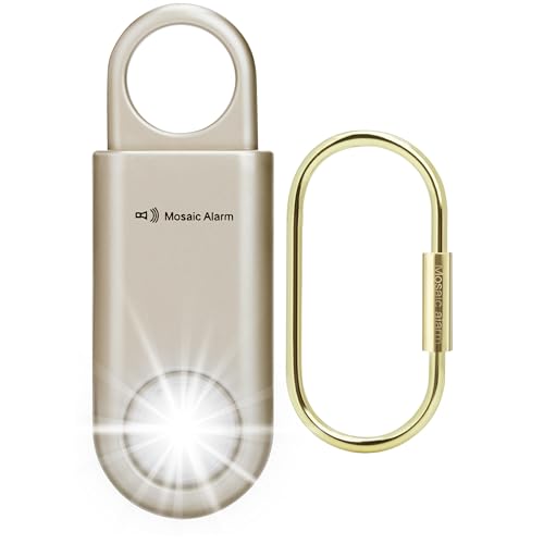 135dB Rechargeable Personal Alarm with Ultra Bright Flashlight - color: Gold, style: Rechargeable & Built-in Flashlight