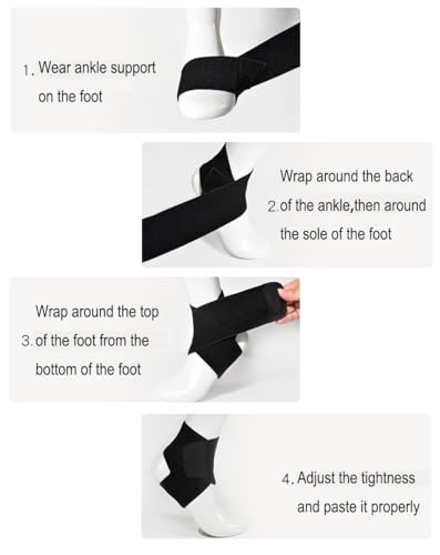 Ankle Support Brace Adjustable Wrap,Plantar Fasciitis Relief Achilles Tendonitis Brace for Pain Relief & Injury Healing,Preventing Sprains and Fixing Ankles（1 PACK） (Medium)