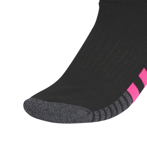 adidas Women's Cushioned Socks 3 Pairs - color: Black/Onix Grey/Shock Pink/3.0/Low Cut, size: Medium, style: Low Cut