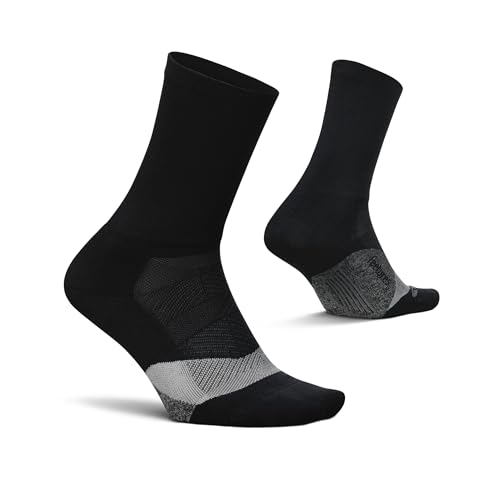 Feetures Elite Light Cushion Mini Crew Sock - color: New Black (1 Pair), size: X-Large