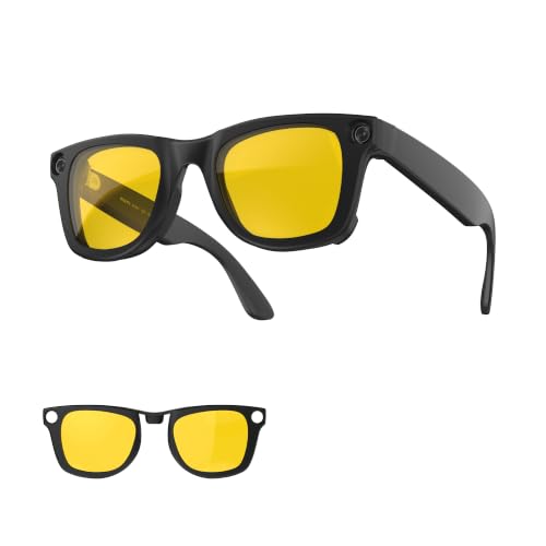HIBLOKS Polarized Clip-on for RayBan Meta Wayfarer (Standard 50-22, Yellow) - size: Standard, Yellow, Matte Black Frame