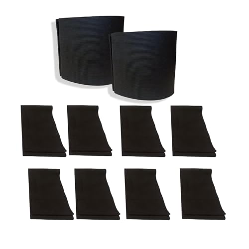 10PCS Captain Armbands, Black Elastic Arm Band, Adjustable Mourning Funeral Memorial Arm Band, Sports Armband
