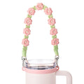 Water Bottle Handle Strap for Stanley Cup, Owala and Most 12-40oz Bottles - color: Daisy Green
