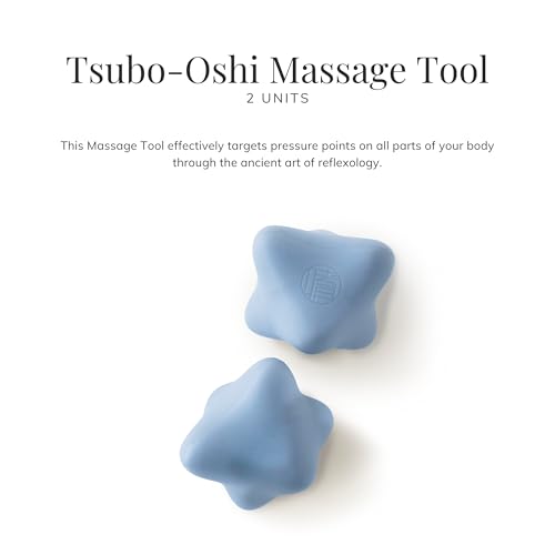 Tsubo-Oshi Massage Tools: 2-Pack Pressure Point Reflexology Tool - Handheld Silicone Massager for Knots, Muscle Tension & Relaxation - Vegan
