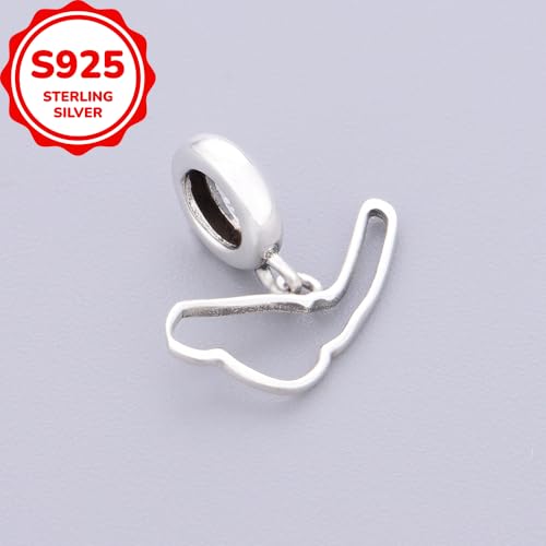 F1&Famous Race Racetrack Charm for Bracelet Necklaces, S925 Sterling Silver Charms, UK Brazil Spain Race Track Charms Jewelry Racing Souvenirs Gift - color: Race Racetrack Q3910