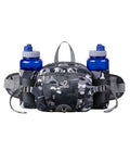 WATERFLY Fanny Pack Waist Bag: Fannie Pack 2 Water Bottle Holders Lumbar Belt Hiking Walking Running Jogging Camping Large Woman Man (Bottle Not Included) - color: Camouflage Black
