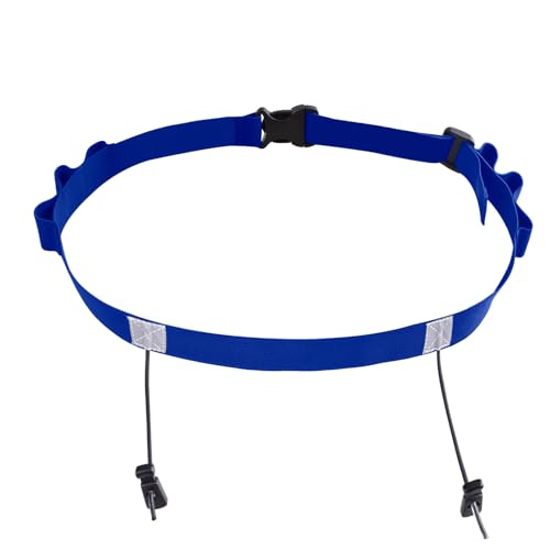 Azarxis Race Number Bib Belt with 6 Storage Loops Adjustable Elastic Webbing for Men Women Runners Running Jogging Triathlon Marathon Trail Race Cycling - color: #2 Blue