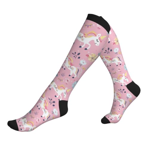 Compression Socks Knee High Circulation Support Socks For Women Men Athletic Running Hiking Cycling - color: Horse