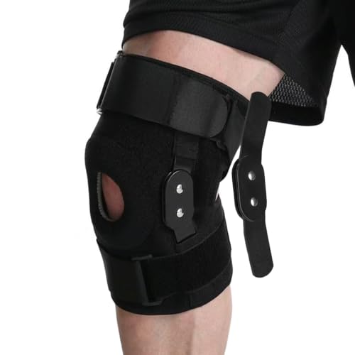 Hinged Knee Brace for Men Women, Adjustable Compression Knee Seeve Patellar Tendon Support Strap, Knee Support Meniscus Knee Brace Knee Brace with Side Stabilizers Knee Brace for Meniscus Tear, Rodilleras Para Dolor de Rodillas (X-Large) - size: X-Large
