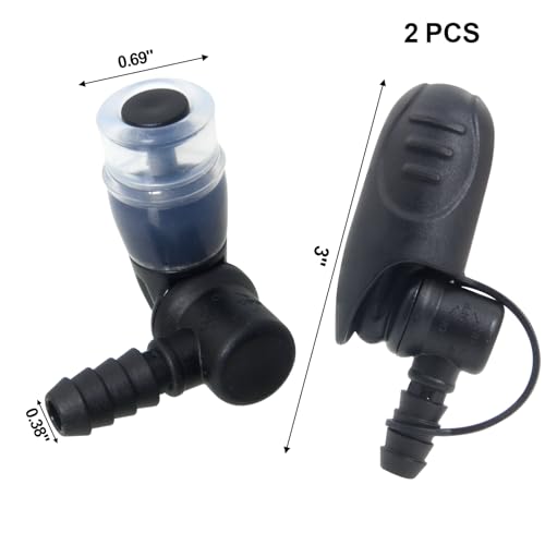 Hydration Bags Bite Valve Mouthpiece Replacement Bite Valve Replacement - style: 2 Pack (Black with Cover)