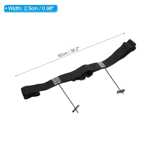 PATIKIL Triathlon Belt Bib Holder, Elastic Marathon Race Number Belt Marathon Running Race Belt with 6 Gel Loops for Marathon Racing Cycling, Black - color: Black