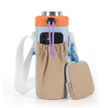 Water Bottle Holder with Strap Fits 16-24oz Bottle, Water Bottle Carrier with Earphone Bag, Hands-Free Crossbody Bottle Bag for Dog Walking, Travel, Hiking & Everyday Use - color: Blue