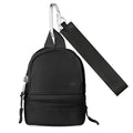 Babysun Mini Backpack Keychain Wristlet Pouch Small Change Coin Purse Cute Zipper Wallet With 3 RFID Card Slots For Women/Men Airpods Cosmetics - color: Black