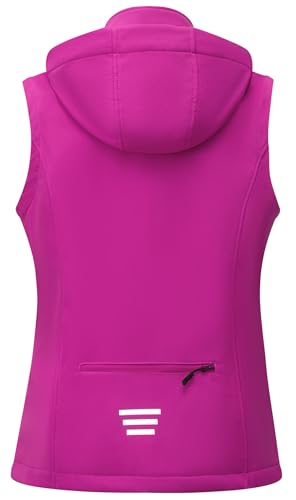 KVE Women's Windproof Waterproof Lightweight Softshell Vest - color: Purple, size: Small