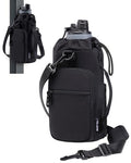 Magnetic Gym Bag Water Bottle Carrier Holder, Insulated Crossbody Purse - color: Black