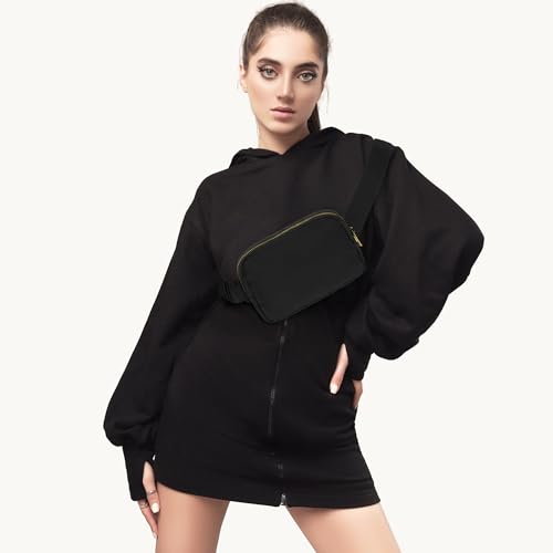 Waist Belt Bag Fashion Fanny Women and Men Gift Waist Pack With Adjustable Strap For Travel Running Hiking Walking Black - color: Black Fanny Pack