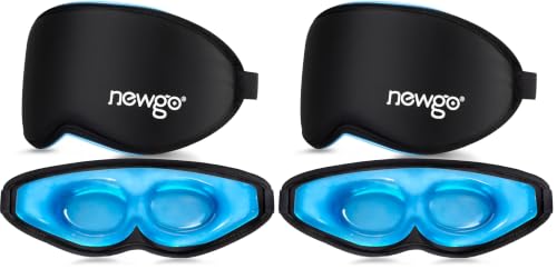 NEWGO 3D Cooling Eye Mask, Weighted Eye Mask for Sleeping, Black (Pack of 2) - color: Black, size: 1 Count (Pack of 2)