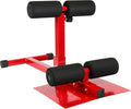 INNOLIFE Sissy Squat Machine Adjustable Height, Protective Foam Thick Steel Fitness Home Gym - color: Red