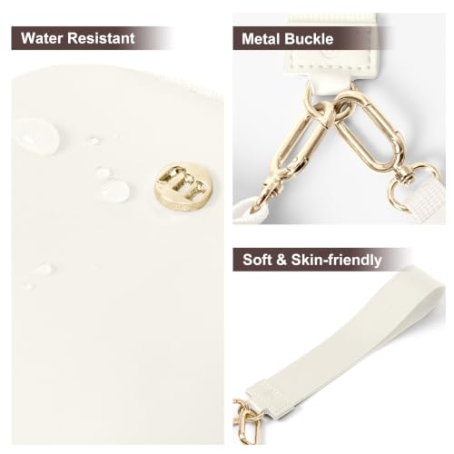 Keychain Wallet Mini Zip Around Wristlet Wallets for Women Detachable Dual Pouch Wristlet Portable Coin Purse Small Wallets - color: White + White