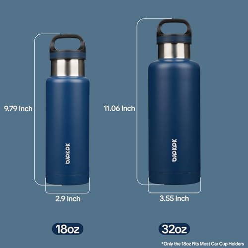 BJPKPK 18oz Insulated Water Bottle Stainless Steel Water Bottle with Handle - color: Drak Blue, size: 18 Ounces