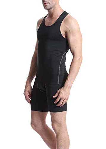 Mens 3 Pack Compression Tank Tops Sleeveless Compression Shirt - color: 3 Pack White, size: XX-Large