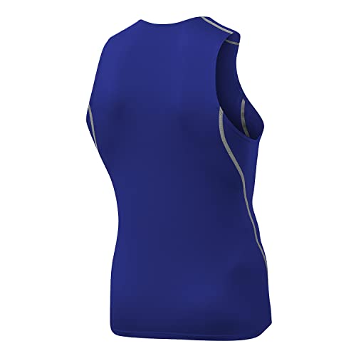 Mens 3 Pack Compression Tank Tops Sleeveless Compression Shirt - color: Grey+red+blue, size: 4X-Large