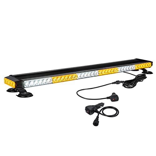 WOWTOU Roof Top Strong Magnetic LED Amber White Emergency Strobe Light Bar - color: Amber / White