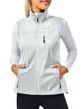 Little Donkey Andy Women's Lightweight Vest Windproof Sleeveless Jacket - color: White, size: X-Small