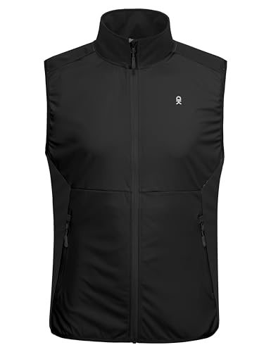 Little Donkey Andy Men's Softshell Vest Lightweight Windproof Waterproof - color: Reflective Black, size: X-Large