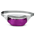 Holographic Sequined Fanny Packs for Women, Waist Belt Bag Fashion, Crossbody Bum Bag for Running, Purple - color: Purple