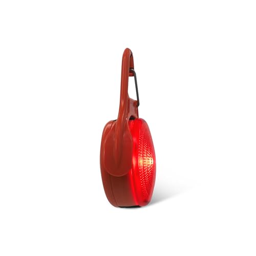 Rechargeable Adventure Light | Water Resistant Bright LED Clip-On Flashing Safety Light for Dog Walking, Running and All Outdoor Activities (Red) - color: Red